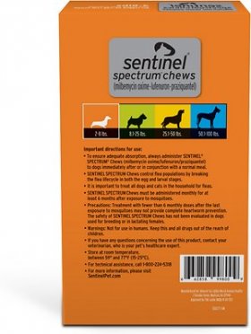 Sentinel Spectrum Chew for Dogs, 2-8 lbs, (Orange Box)