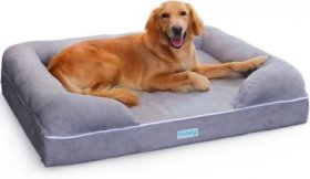PLS Birdsong Ruya Triple-Layer Orthopedic Bolster Dog Bed w/Removable Cover