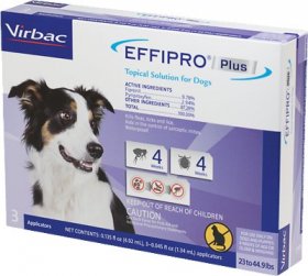 Virbac EFFIPRO Flea & Tick Spot Treatment for Dogs, 23-44.9 lbs, 3 Doses (3-mos. supply)