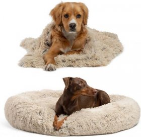 Bundle: Best Friends by Sheri Blanket + The Original Dog & Cat Be, Taupe