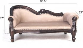 D-Art Collection Mahogany Victorian Dog Sofa, Brown, Medium
