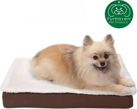 FurHaven Deluxe Convertible Orthopedic Cat & Dog Bed w/Removable Cover, Espresso, Small