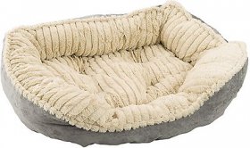 Ethical Pet Sleep Zone Carved Plush Bolster Cat & Dog Bed