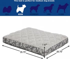 MidWest QuietTime Couture Empress Pillow Dog Bed w/Removable Cover, Medium