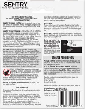 Sentry Flea & Tick Spot Treatment for Dogs, under 15 lbs, 3 Doses (3-mos. supply)