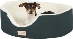 Armarkat Oval Bolster Cat & Dog Bed, Laurel Green/Ivory