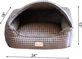 Armarkat Collasible Zipper Top Cuddle Cave Cat Bed, Bronze & Silver