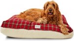 Harry Barker Plaid Sherpa Rectangle Pillow Dog Bed w/Removable Cover