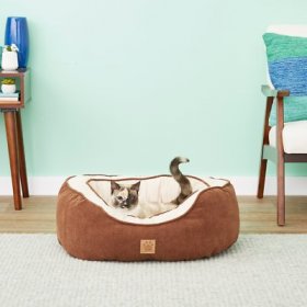 Precision Pet Products Gusset Daydreamer Bolster Cat & Dog Bed, Chocolate