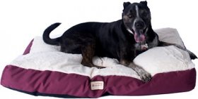 Armarkat Dog Pillow Bed w/Removable Cover, Burgundy/Ivory