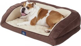 Serta Quilted Orthopedic Bolster Dog Bed w/Removable Cover