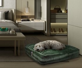 Bessie + Barnie Classy Plain Luxury Extra Plush Faux Fur Rectangle Dog & Cat Bed