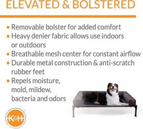 K&H Pet Products Original Bolster Elevated Dog Be, Chocolate