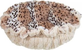 Bessie + Barnie Natural Beauty & Aspen Snow Leopard Deluxe Cuddle Pod Pillow Cat & Dog Be, Beige/Brown