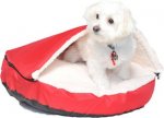 HappyCare Textiles Durable Oxford to Sherpa Pet Cave Covered Cat & Dog Bed w/Removable Cover
