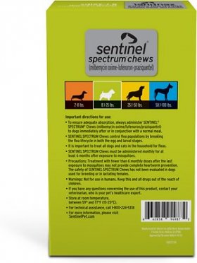 Sentinel Spectrum Chew for Dogs, 8.1-25 lbs, (Green Box)