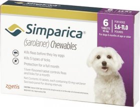 Simparica Chewable Tablet for Dogs, 5.6-11 lbs, (Purple Box)