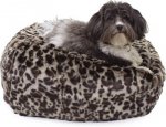 Carolina Pet Faux Fur Puff Ball Pillow Dog Bed w/Removable Cover