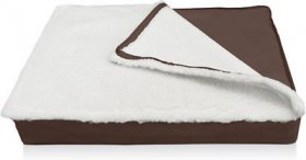 FurHaven Deluxe Convertible Orthopedic Cat & Dog Bed w/Removable Cover, Espresso, Small
