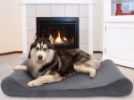 FurHaven Microvelvet Luxe Lounger Cooling Gel Dog Bed w/Removable Cover