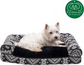 FurHaven Southwest Kilim Bolster Cat & Dog Bed