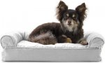 FurHaven Quilted Memory Top Bolster Cat & Dog Bed w/Removable Cover
