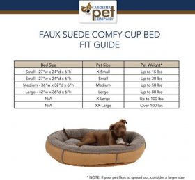 Carolina Pet Comfy Cup Bolster Dog Bed w/Removable Cover
