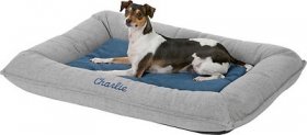 Frisco Orthopedic Personalized Bolster Dog Bed w/Removable Cover, Harbour Blue, X-Large