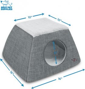 Best Pet Supplies 2-in-1 Cat Dome Bed, Gray, Small