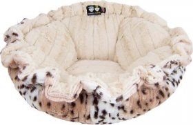 Bessie + Barnie Natural Beauty & Aspen Snow Leopard Deluxe Cuddle Pod Pillow Cat & Dog Be, Beige/Brown