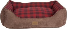 Pendleton Red Ombre Kuddler Bolster Dog Bed w/Removable Cover