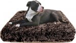 Bessie + Barnie Frosted Willow Deluxe Pillow Cat & Dog Bed w/Removable Cover, Brown/Gray
