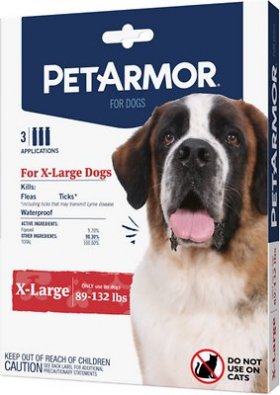 PetArmor Flea & Tick Spot Treatment for Dogs, 89-132 lbs, 3 Doses (3-mos. supply)