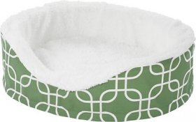MidWest QuietTime Defender Orthopedic Bolster Cat & Dog Bed w/ Removable Cover, Green