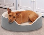 FurHaven Faux Sheepskin & Suede Orthopedic Bolster Dog Bed w/Removable Cover
