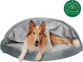FurHaven Microvelvet Snuggery Orthopedic Cat & Dog Bed w/Removable Cover