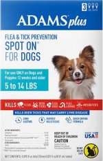 Adams Flea & Tick Spot Treatment for Dogs, 5-14 lbs, 3 Doses (3-mos. supply)