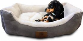 American Kennel Club Burlap Bolster Cat & Dog Bed