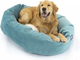 Majestic Pet Velvet Sherpa Bagel Bolster Dog Bed