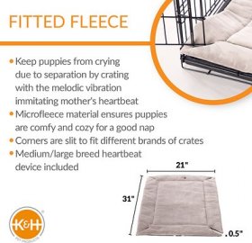 K&H Pet Products Mother's Heartbeat Fleece Puppy Crate Pa, Medium