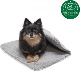 FurHaven Snuggly Warm Faux Lambswool & Terry Dog & Cat Throw Blanket