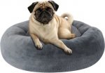 Petlibro Comfortable Cuddler Round Cat & Dog Bed, Grey