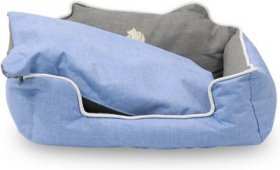 HappyCare Textiles High Back Rectangle Bolster Cat & Dog Bed