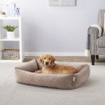 Frisco Velvet Rectangular Bolster Cat & Dog Bed