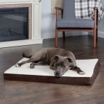FurHaven Faux Sheepskin & Suede Cooling Gel Cat & Dog Bed w/Removable Cover