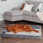 FurHaven Wave Fur & Velvet Cooling Gel Deluxe Chaise Dog & Cat Bed