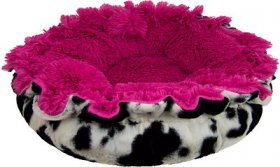 Bessie + Barnie Ultra Plush Luxury Shag Deluxe Lily Pod Reversible Pillow Cat & Dog Bed
