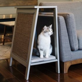 The Refined Feline A-Frame Covered Cat Bed