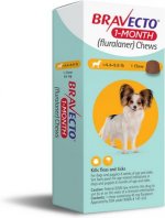 Bravecto 1-Month Chew for Dogs, 4.4-9.9 lbs, (Yellow Box), 1 Chew (1-mo. supply)