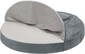 FurHaven Microvelvet Snuggery Gel Top Covered Cat & Dog Bed w/Removable Cover